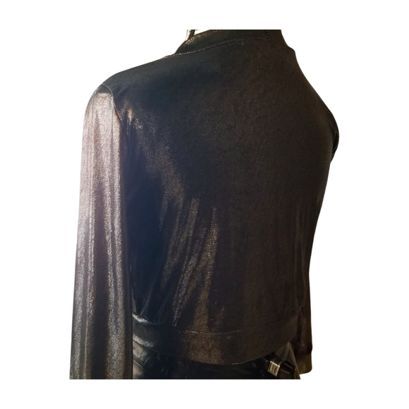Jus d'orange Holiday Shimmery Silver Black Bolero - Picture 6 of 7